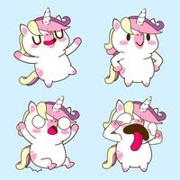 cute unicorn doodle sticker, unicorn illustration vector