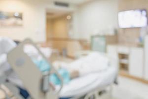 Abstract hospital room interior with bed blur background photo