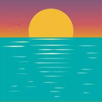 Sunset on the sea vector