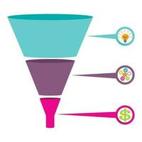 Business and Marketing Funnel Infographic vector