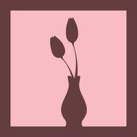 Silhouette of Tulips in a Bud Vase vector