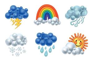 Plasticine Weather Icon Set vector