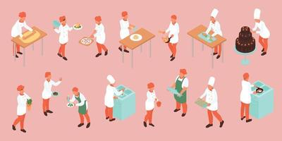 Cooking Isometric Color Set vector