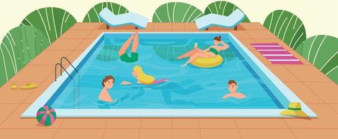 Swimming Pool Composition vector