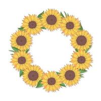 Cartoon Sunflower Wreath vector