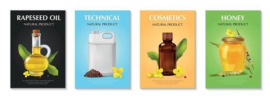 Rape Canola Poster Set vector