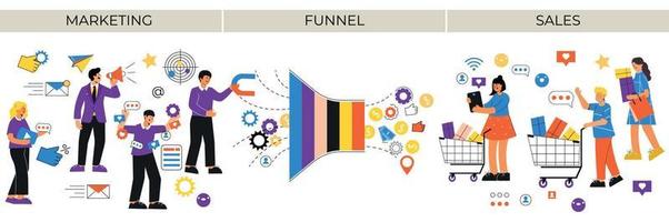 Funnel Marketing Sales Composition vector