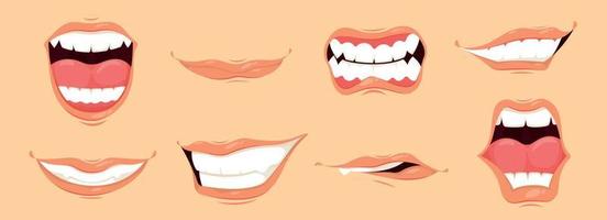 Man Mouth Cartoon Set vector