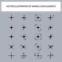 Set of sparkle Illustration Icon design signage element for technology information. vector