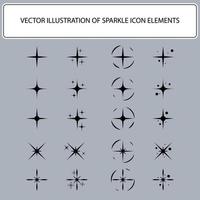 Set of sparkle Illustration Icon design signage element for technology information. vector