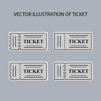 conjunto de elementos de ilustración de boletos o cupones para elementos fuente de diseño vector