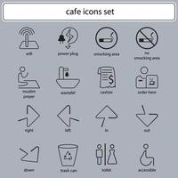 Set of cafe Illustration Icon design signage element for technology information. vector