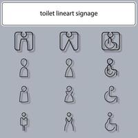 Set of toilet Illustration Icon design signage element for technology information. vector