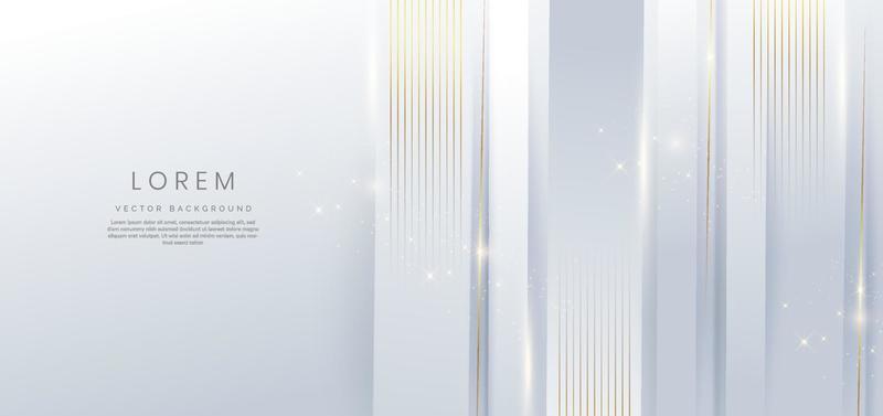 Abstract elegant white and gray background with vertical golden line decoration with copy space for text.