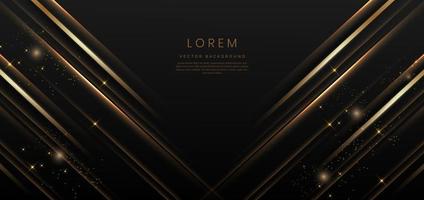 Abstract elegant gold lines diagonal on black background. Luxury style with copy space for text. vector