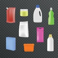 conjunto de colores de botellas de detergente vector