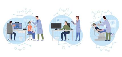 conjunto de composiciones planas de neurociencia vector