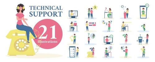 Technical Support Composition Set vector