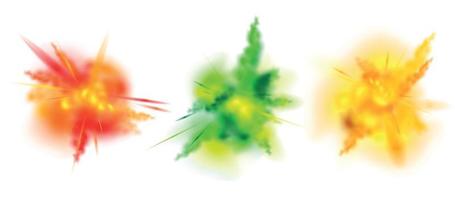 Realistic Colored Splashes Design Concept Set vector