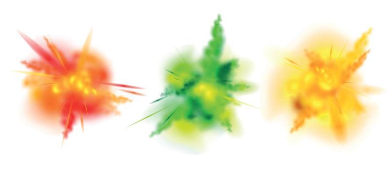 Realistic Colored Splashes Design Concept Set