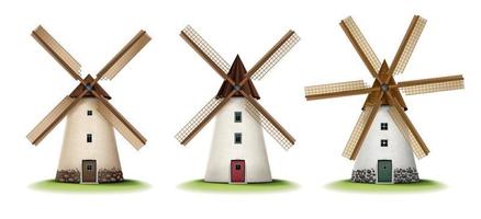 Mill Realistic Set vector