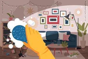 Living Room Cleanup Composition vector