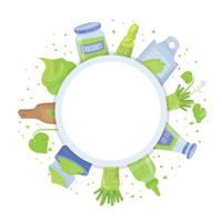 Wasabi Sauce Round Composition vector