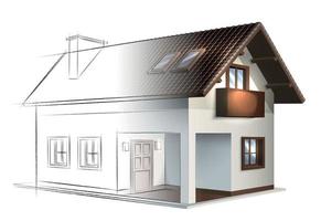 Realistic House Drawing vector