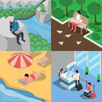 Digital Nomads Compositions Set vector