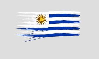 brush uruguay flag vector