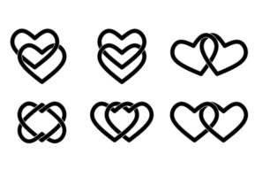 linked hearts icon vector