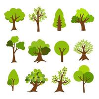 Collection of trees. tree set isolated on white background. vector illustration.