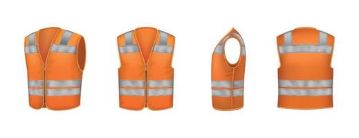 conjunto de ropa de trabajo de chaleco luminoso vector