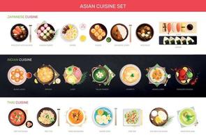 Asian Cuisine Flat Infographics vector