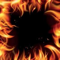 Realistic Fire Frame vector