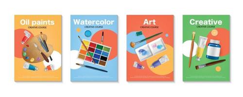 Painter Course Poster Set vector