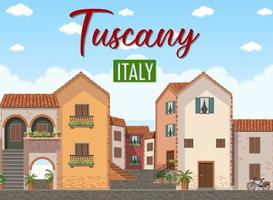 banner de logotipo de punto de referencia de toscana italia vector