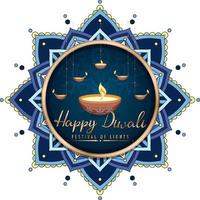 Happy Diwali festival of lights poster vector