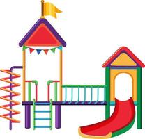 Outdoor playground slide for kids vector