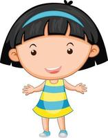 Cute girl cartoon character on white background vector