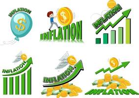 Set of different Inflation logos and symbols vector