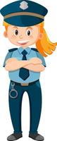 Police officer cartoon character on white background vector