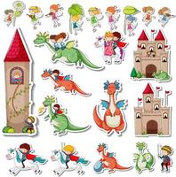 Sticker set of Fairy tale characters vector