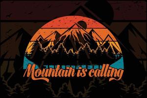 montaña llama diseño de camiseta al aire libre vector