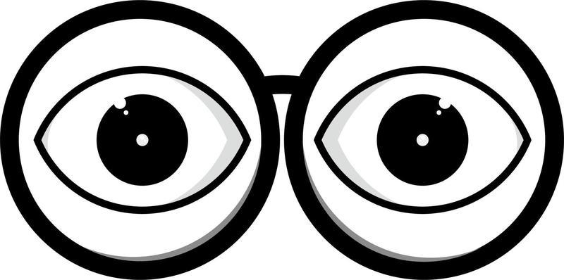 Vector illustration of round glasses icon.