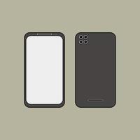 Vector illustration of smartphone icon front and back view. Suitable for digital and printing purposes.