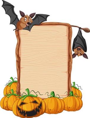 Bat with wooden sign banner