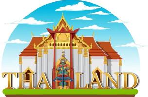 Bangkok Thailand Landmarks Logo Banner vector