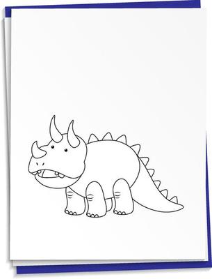 Hand drawn dinosaur on paper