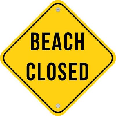 Beach closed signboard design